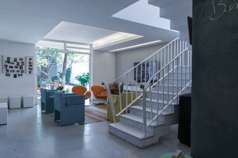 Registro fotográfico da estrutura da Escola Voice, no Brooklin.'