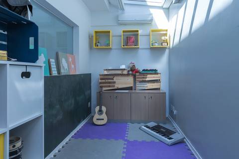 Registro fotográfico da estrutura da Escola Voice, no Brooklin.'