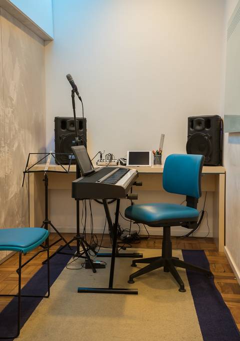 Registro fotográfico da estrutura da Escola Voice, no Brooklin.'