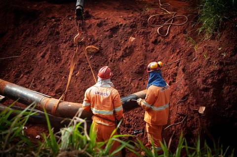 Registro das etapas de Obra de Perfuração Horizontal Direcional, HDD, para uso em material de comunicação e relatórios internos da Empresa
'