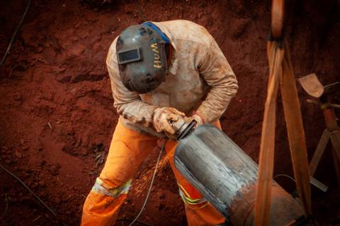 Registro das etapas de Obra de Perfuração Horizontal Direcional, HDD, para uso em material de comunicação e relatórios internos da Empresa
'