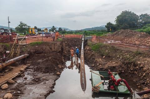 Registro das etapas de Obra de Perfuração Horizontal Direcional, HDD, para uso em material de comunicação e relatórios internos da Empresa
'