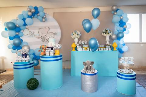 Chá de Bebê. Mesa de decoração. Tema Elefante'