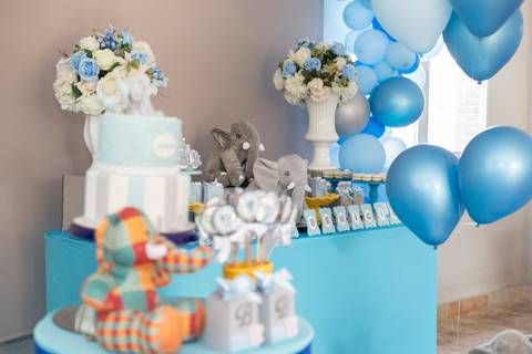 Chá de Bebê. Mesa de decoração. Tema Elefante'