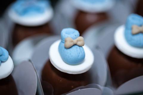 Chá de Bebê. Mesa de decoração. Tema Elefante. Detalhe dos doces'