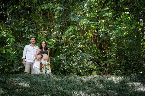família no alto no Jardim Botânico de São Paulo'