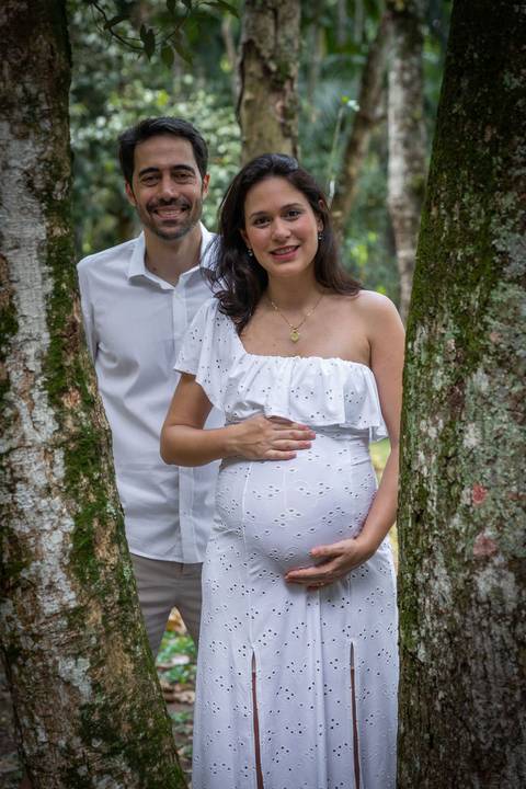 casal gestante no Jardim Botânico de São Paulo'