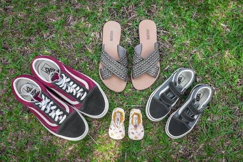 sapatos família no Jardim Botânico de São Paulo'