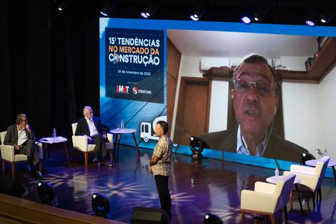 15º Tendências da Construção - Revista M&T Eurimilson Daniel e Carlos Pacheco Silveira. Apresentador Vagner Barbosa. Presidente da Sobratema Afonso Mamede'