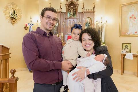Batizado de bebê na Igreja Católica Paróquia Rainha Santa Isabel de Portugal'