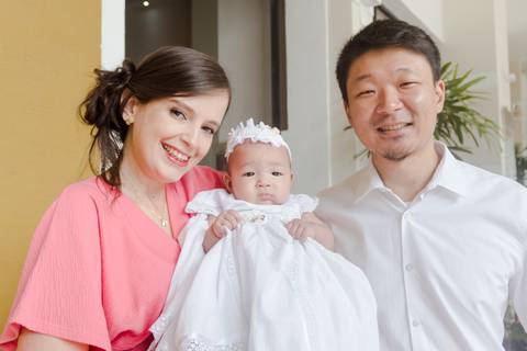Batizado na Paróquia São João Batista em São Caetano do Sul - SP; Igreja Católica; Foto de Batizado; Memórias; Ana Beatriz Fotografia; Batismo de bebê'