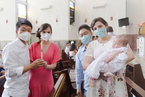 Batizado na Paróquia São João Batista em São Caetano do Sul - SP; Igreja Católica; Foto de Batizado; Memórias; Ana Beatriz Fotografia; Batismo de bebê'