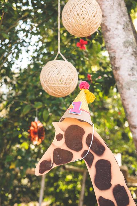 Decoração de festaom tema GIRAFA'