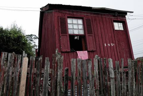 Casa vermelha em Paranapiacaba'