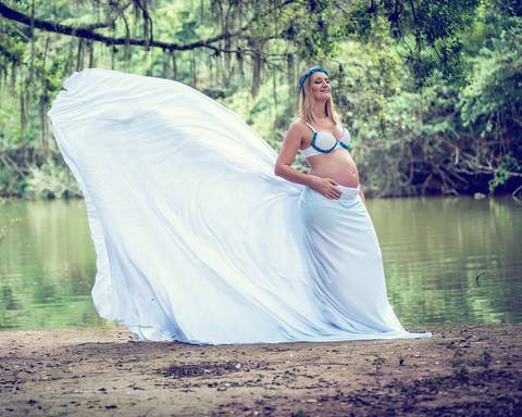 ensaio para gestante com a filha'