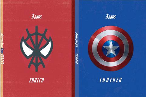 Dois albuns Photobook com o tema dos heróis The Avengers'