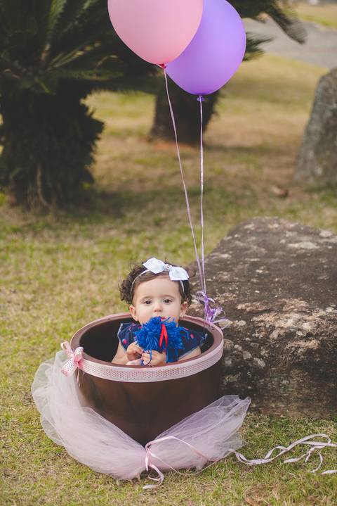 Pegar carona nessa cauda de cometa com meu lindo balão'