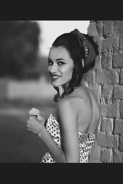 Black and  white picture em Estilo retrô'