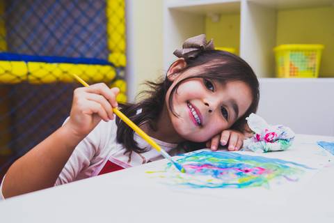 Mundo azul e pintado a mão '