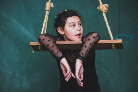 esta foto foi feita em momento descontraido desta menina'