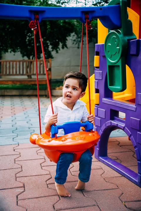 Balanço no jardim do prédio'