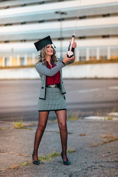 Comemoração perfeita com foto e champanhe'