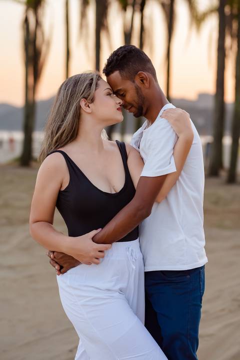 Ensaio/romântico/praia/Santos/SP'