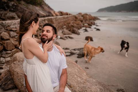 Pre Wedding na Praia - fotos de casal - Guarujá Praia'