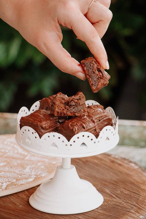 Torre de brownie da marca recifense Browmiria. Foto: Marina Guimarães'