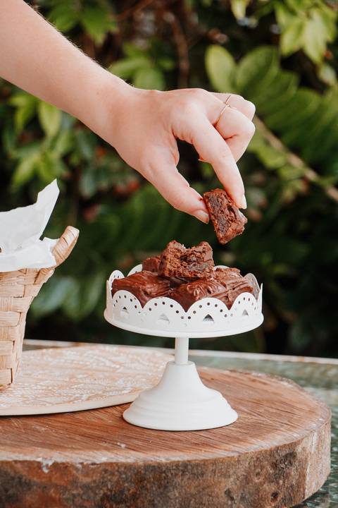 Torre de brownie da marca recifense Browmiria. Foto: Marina Guimarães'
