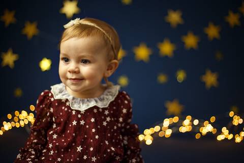 Ensaio Infantil Tema  Estrelas -  Maitê 11 meses - Niterói'