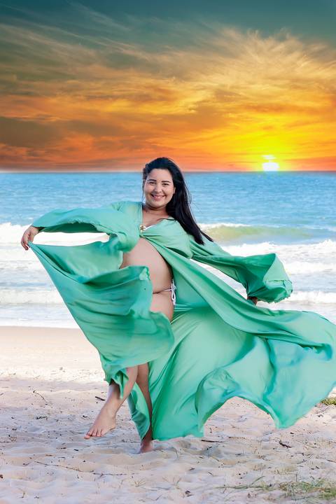 Ensaio Gestante na Praia do Paiva - Foto Rebecca Torquato'