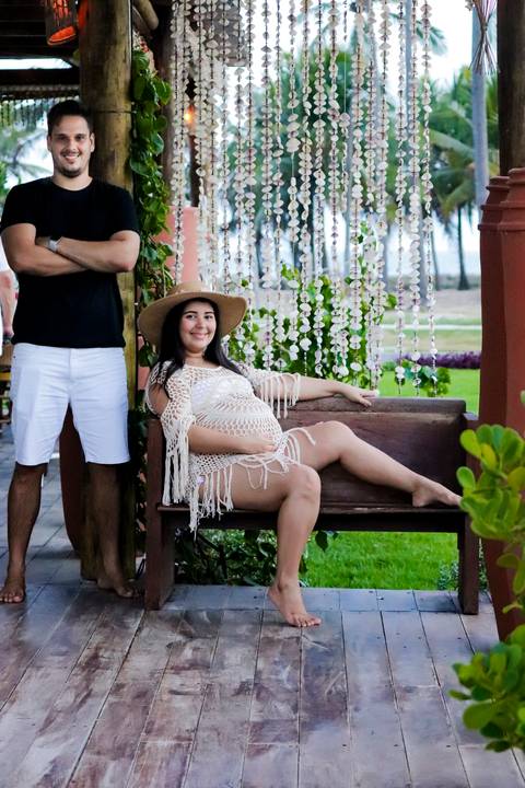 Ensaio Gestante na Praia do Paiva - Foto Rebecca Torquato'