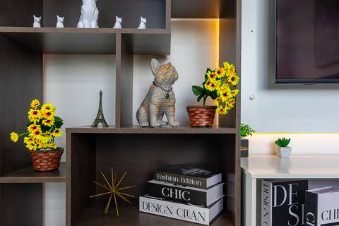 Apartamento decorado para locação de temporada em São Vicente, com vista para o mar e decoração de alto padrão – fotografia imobiliária profissional por Fernando Freire'