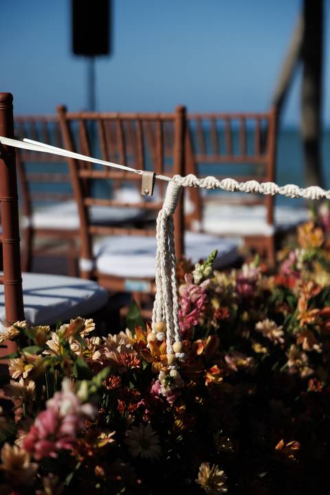 decoração de casamento com vista mar'