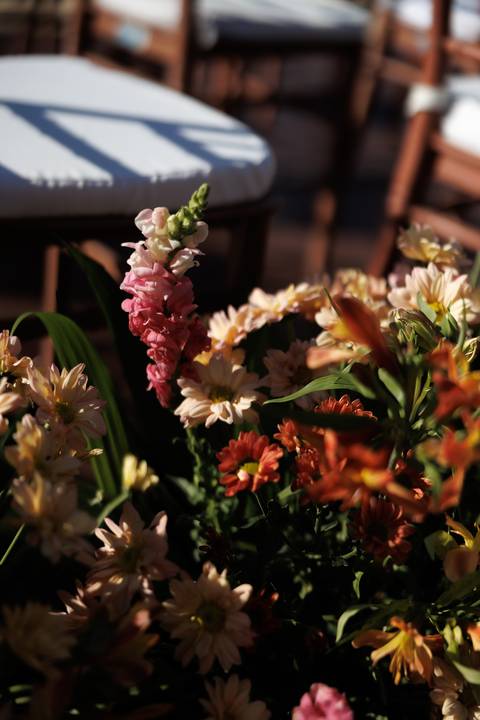 decoração de casamento com vista mar'