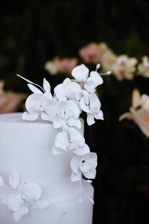 detalhe de bolo de casaamento'