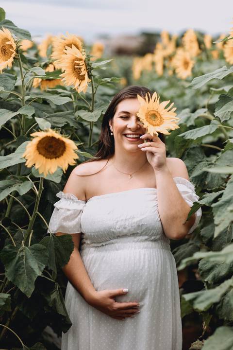 flor de girasol e gesante'
