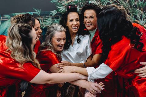 madrinhas e noiva making of'