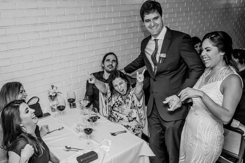 Recepção no restaurante La Chaumière'