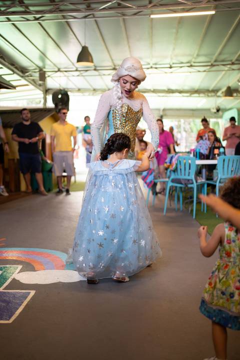 Festa infantil de aniversário de menina de 4 anos com o tema Frozen; princesa Elsa; princesa Anna; vestido azul; casa de festa quintal de contos; niteroi; Rio de Janeiro; fotografo de familia'