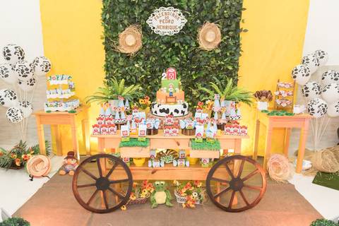 cobertura festa infantil, aniversário infantil com tema mini fazenda fazendinha, não faltou chapéu de palha, lembrancinhas personalizadas personalizados, sapo de pelúcia, o povo da roça aproveitou toda a diversão. Evento realizado na serra.'