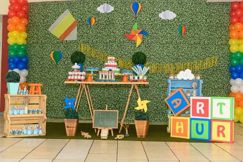 decoração de chá de bebê em e v a'