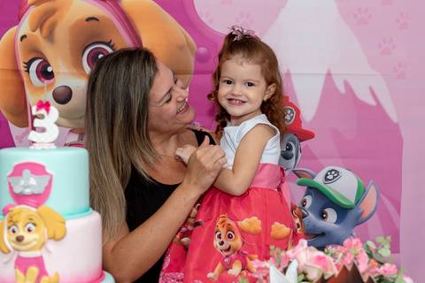 festa infantil 3 anos menina tema patrulha canina skye creche piu piu jardim encantado Parque residencial laranejeiras serra'