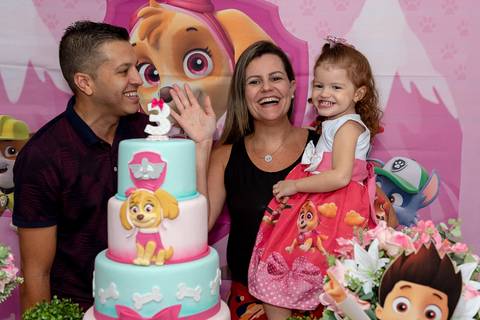 festa infantil 3 anos menina tema patrulha canina skye creche piu piu jardim encantado Parque residencial laranejeiras serra'