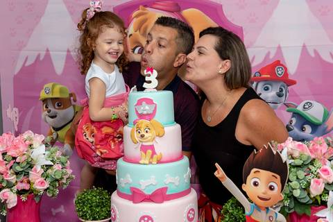 festa infantil 3 anos menina tema patrulha canina skye creche piu piu jardim encantado Parque residencial laranejeiras serra'