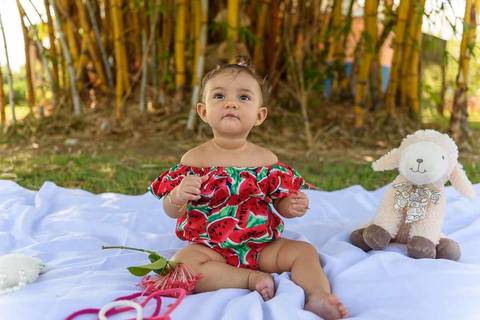 ensaio fotográfico externo infantil de 1 ano menina realizado no parque da cidade serra'
