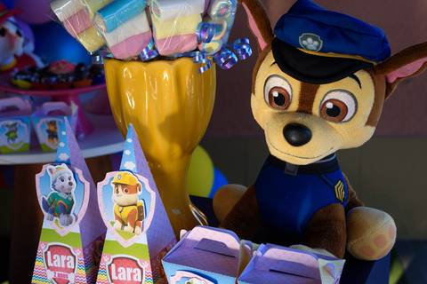 Painel com os personagens do desenho Patrulha Canina'