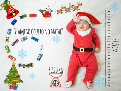 Primeiro amigo oculto no Natal, Ensaio de Acompanhamento Mensal 06 meses do Théo, Adriana Mesquita'