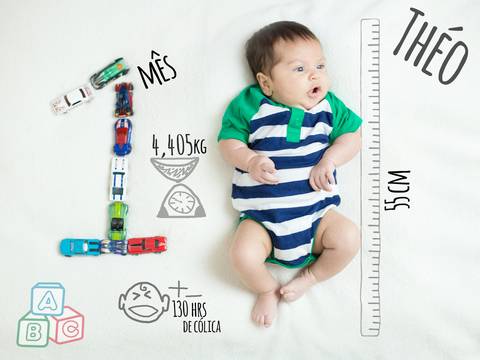 Mais Cólicas no Ensaio de Acompanhamento Mensal 01 mês do Théo, Adriana Mesquita'